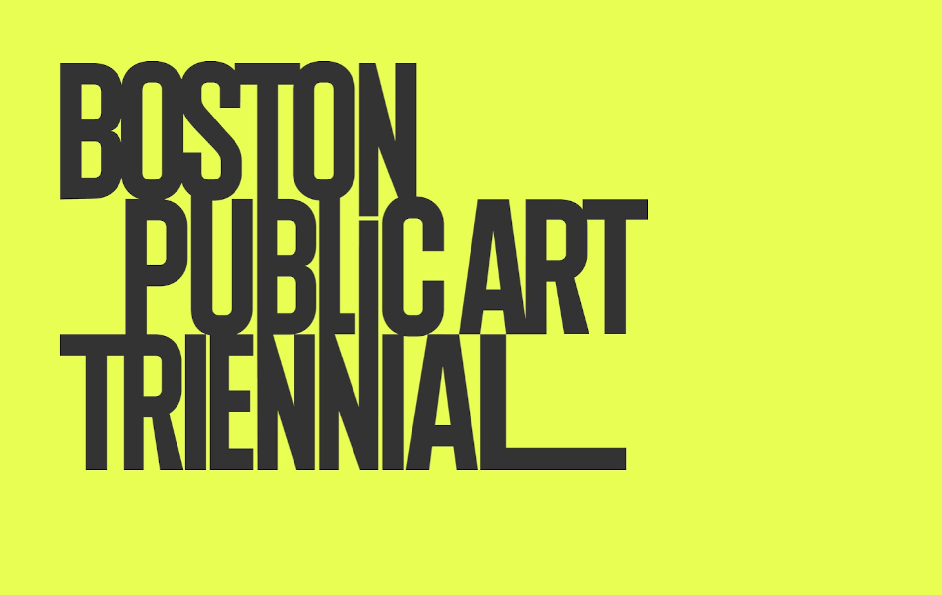 Yellow background with Boston Public Art Triennial Logo
